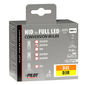 Lampade a Led per conversione fari Xenon - (D3S-D3R) - 35W - 2 pz - Scatola
