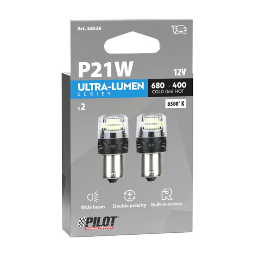 LAMPADA 12V Ultra-Lumen Series - (P21W) - BAZ15d - 2 pz - immagine 2